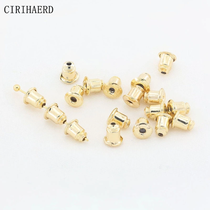 

Wholesale 14K Gold Plated Ear Plugs Earring Back For Jewelry Making Supplies Earrings DIY Accessories Ear Backs Stopper Findings