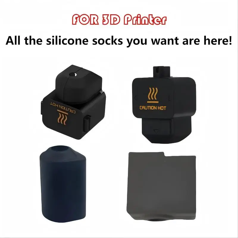 

Silicone Socks for K2 Plus Case 3D Printer Bambu Lab A1/A1 Mini Hotend Heating Block Silicone Sleeve H2D/Kobra S1 Combo Cover