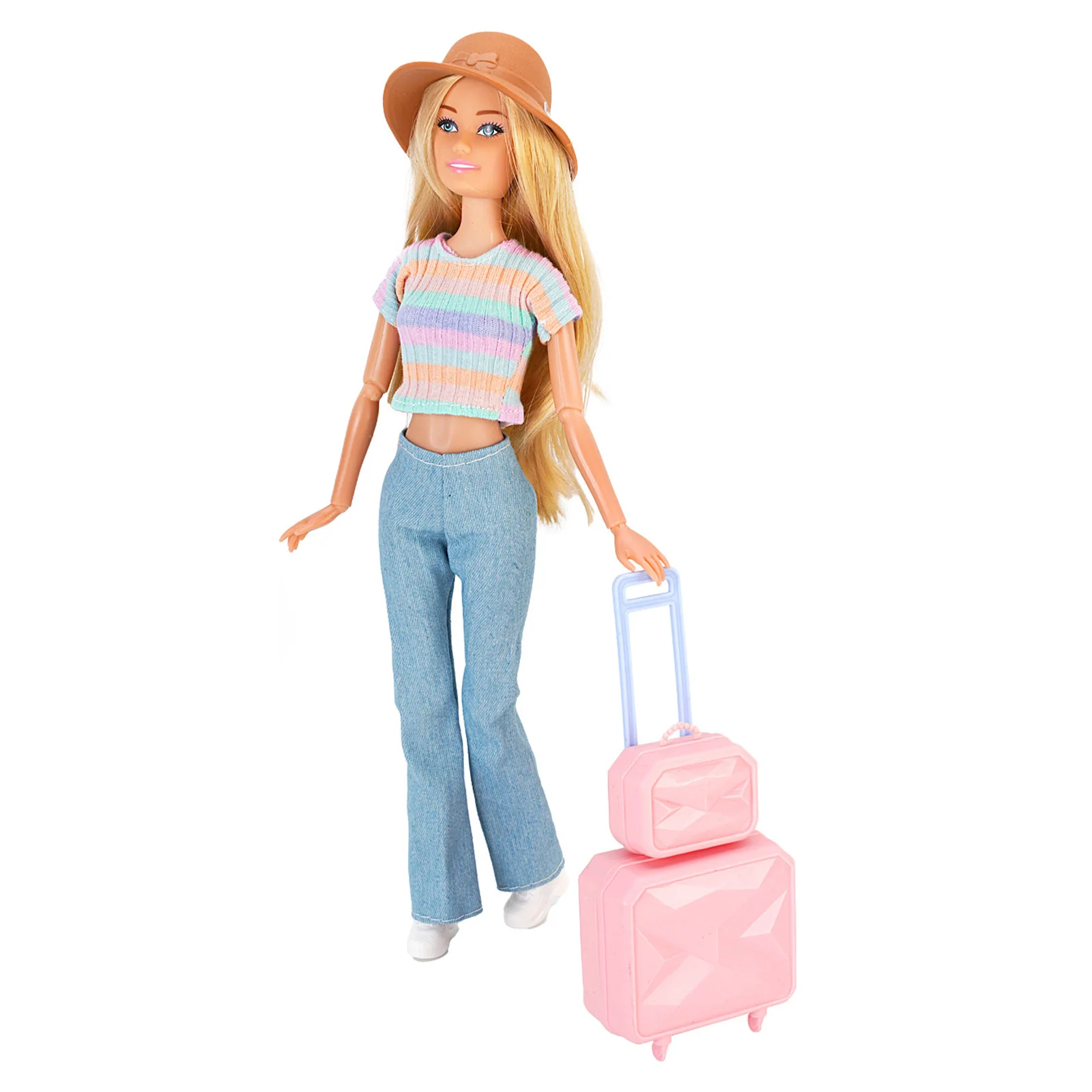 Kotak Penyimpanan Aksesori Boneka Tinggi 12-13Cm Kotak Tarik Perjalanan Luar Ruangan Mainan 1 Buah