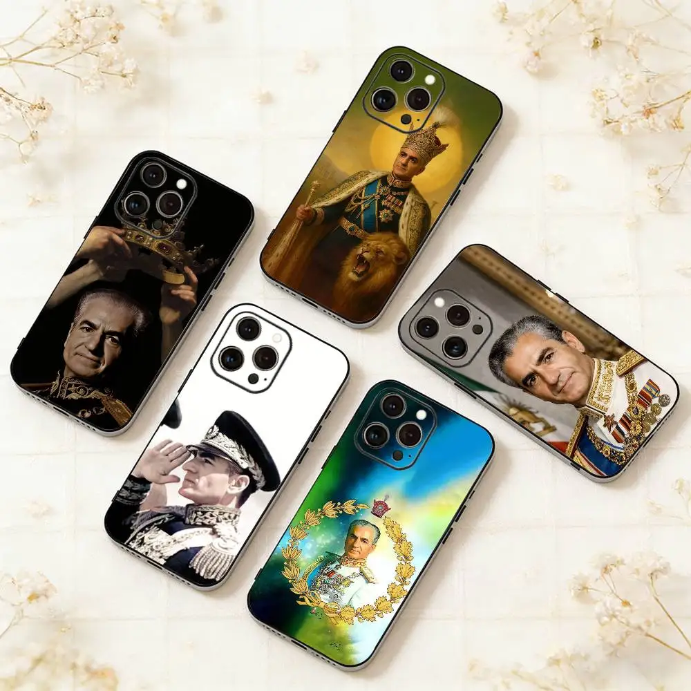 

Mohammad Reza P-Pahlavi Iran Phone Case For iPhone 17,16,15,14,13,12,11 Plus,Pro Max,XS,Soft Silicone Black Cover