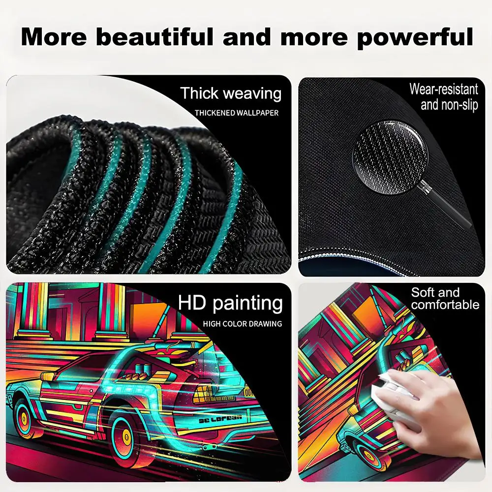 Ritorno al futuro Tappetino per mouse grande 90x40 cm Tappetino per mouse per computer Tappetino per tastiera grande Tappeto per tavolo per auto Tappetini per scrivania grandi Tappeti in gomma
