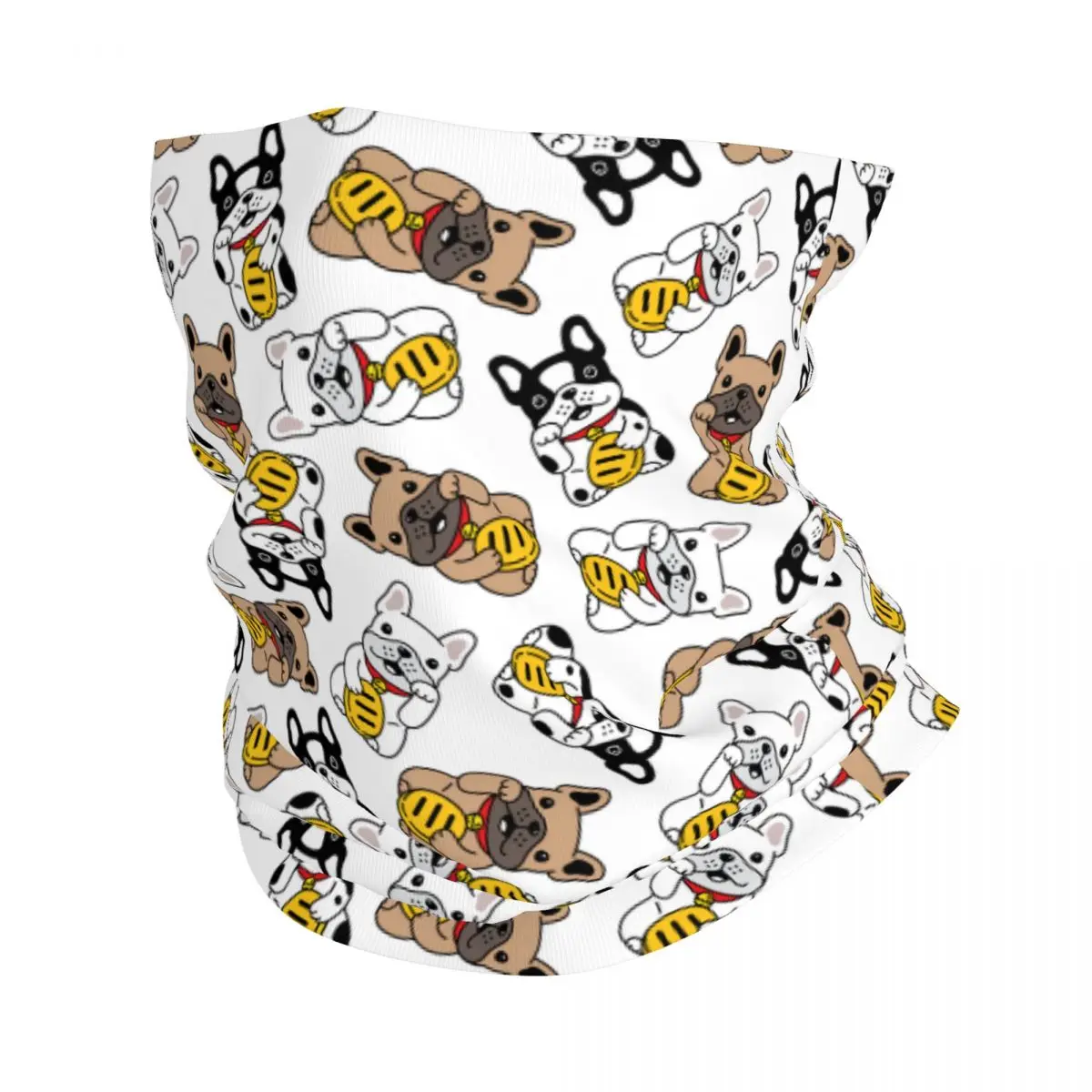 French Bulldog Bandana Neck Cover Printed Cute Balaclavas Mask Scarf Warm Headband Fishing for Men Women Adult Windproof