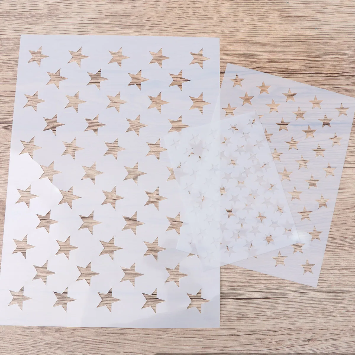 3Pcs Star Shaped Hollow Stencils for Creative DIY Art Projects on Wood Paper Fabric Glass Burlap Metal Cement Furniture Drawing