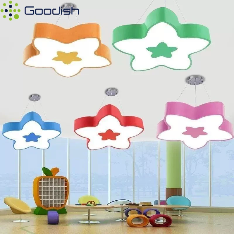 

Modern Chandelier Romantic Star Pendant Lights Art Indoor Baby Room Girl Bedroom Home Decoration Colorful Hanging Ceiling Lamps