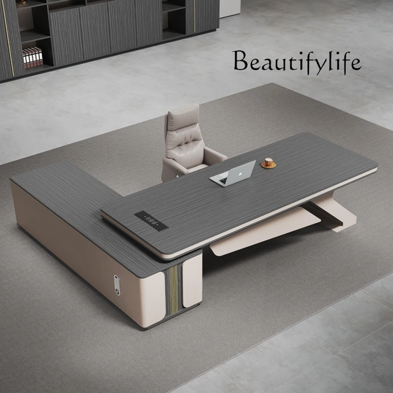 

Light luxury office desk and chair combination President table Supervisor table Simple modern office furniture Large desk