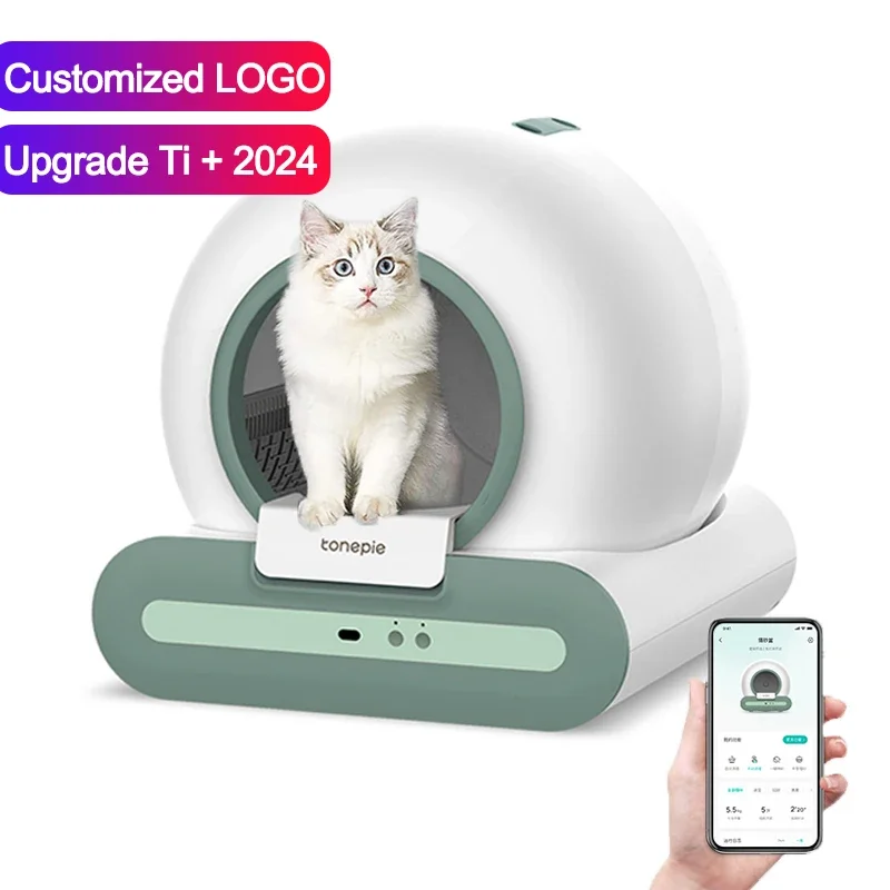 2024 nueva caja de arena automática para gatos aplicación desmontable Tonepie Ti + 65L caja de arena inteligente autolimpiante inodoro para gatos caja de arena productos para gatos