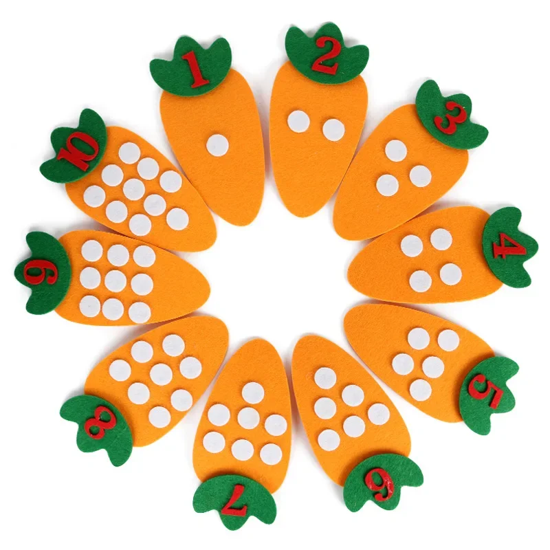 Interactive Action Figure Toy: Carrot Number Matching Activity Material for Preschoolers