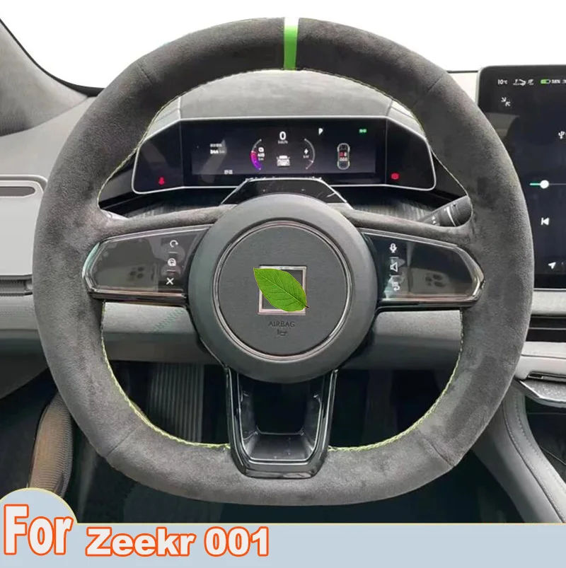 

Hand Sewn Non-slip Soft Suede Car Steering Wheel Cover Wrap For ZEEKR 001 009 / 21-22-23 Interior Accessories