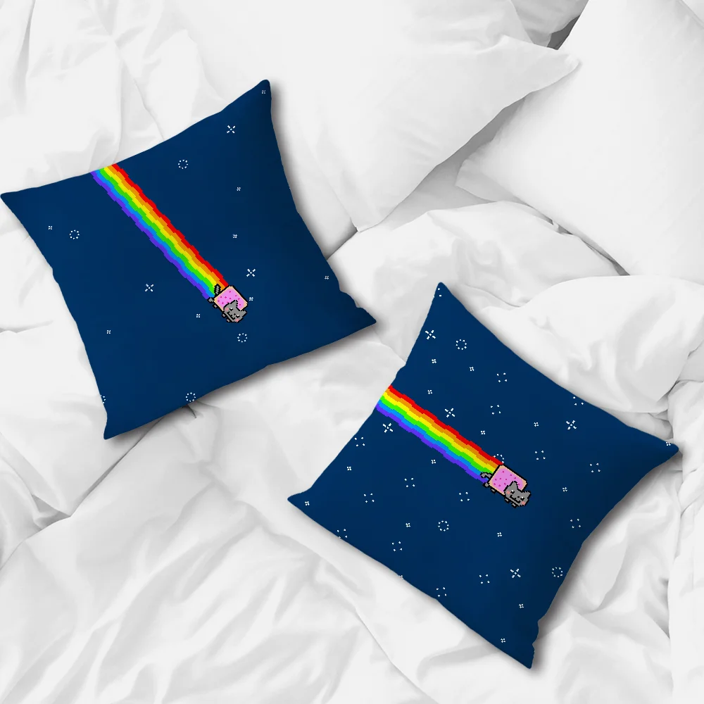 cushion Cats cover Pillow Case Home Sofa living Room Game Office Coffee Shop Car N-Nyan PillowCover