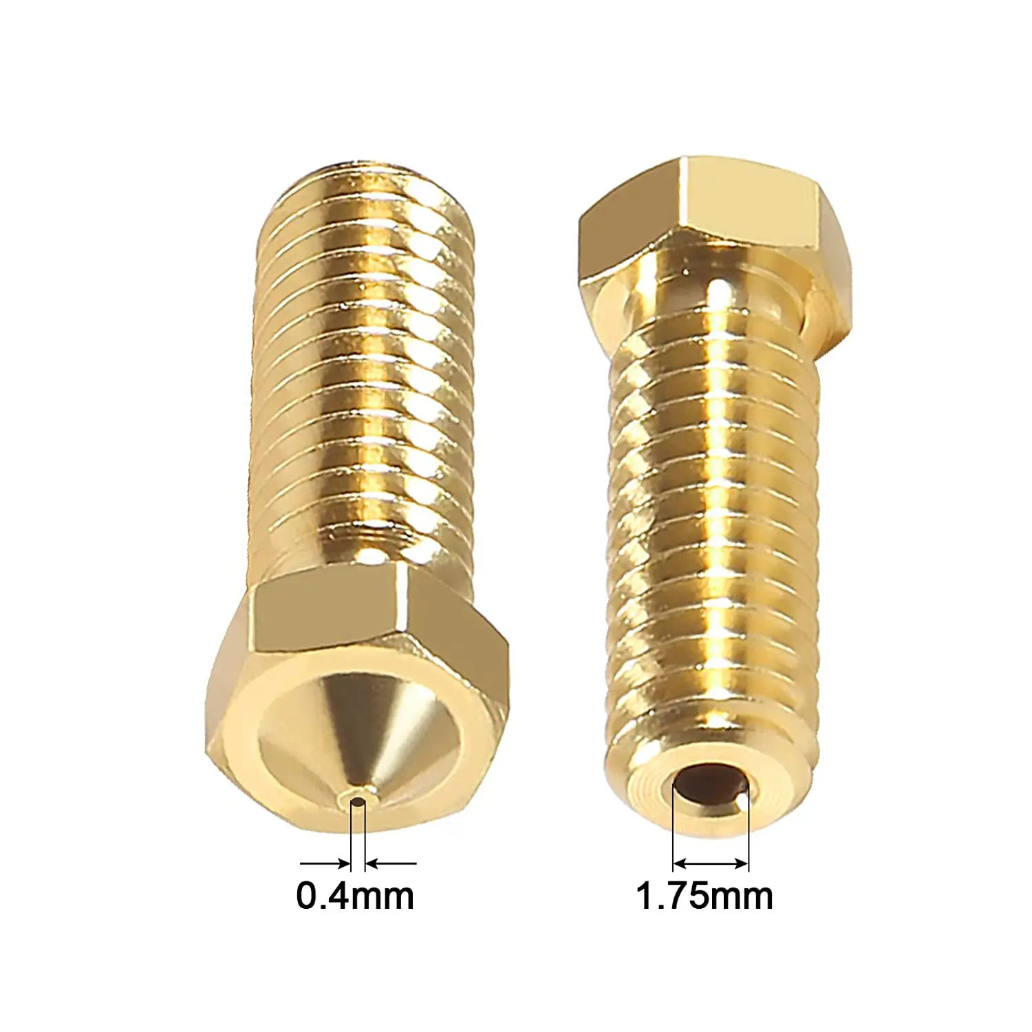 5pcs/Lot FLSUN SR 3D Printer Extruder Nozzle Super Racer Hotend Part Brass Print Head 1.75mm Consumables