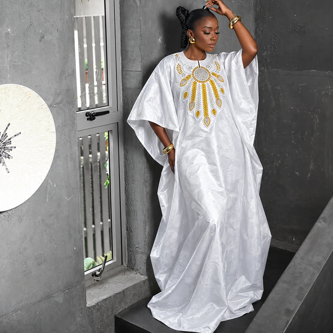Top Quality African Bazin Riche Boubou Dress Original Nigeria Basin Rich Wedding Dashiki 100% Cotton White Robe