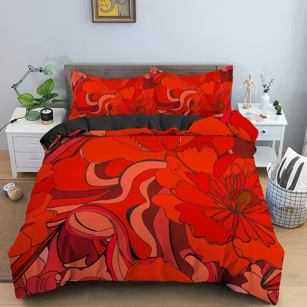 

2/3Pcs 3D Floral Comfortable Duvet Quilt Cover Pillowcase Bedding Set Children Bedroom Decoration Home Textile