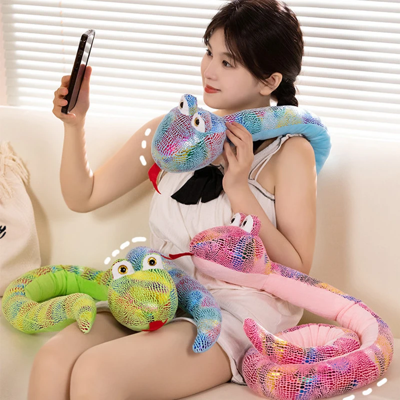 Cartoon Cute Big Eyes Snake Doll Plush Toys Funny Animal Doll Baby Companion Doll Home Decoration Fun Children's Birthday Gift