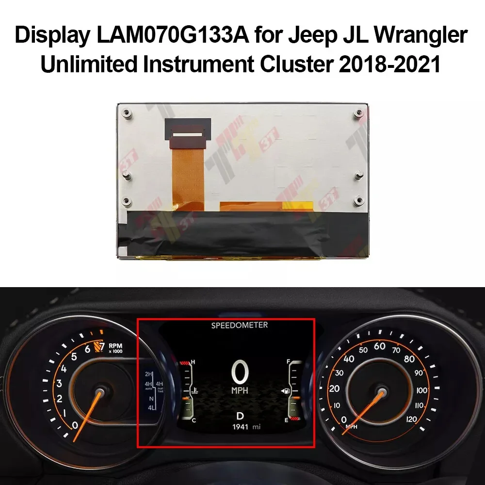 Dashboard Display for Jeep JL Wrangler Unlimited Instrument Cluster LAM070G133A