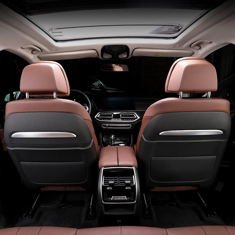 شريط خلفي لمقعد السيارة من الكروم الفضي ، شرائط تزيين لسيارات بي ام دبليو X5 ، X6 ، X7 ، G05 ، G06 ، G07 ، 6GT ،-way ، إكسسوارات داخلية