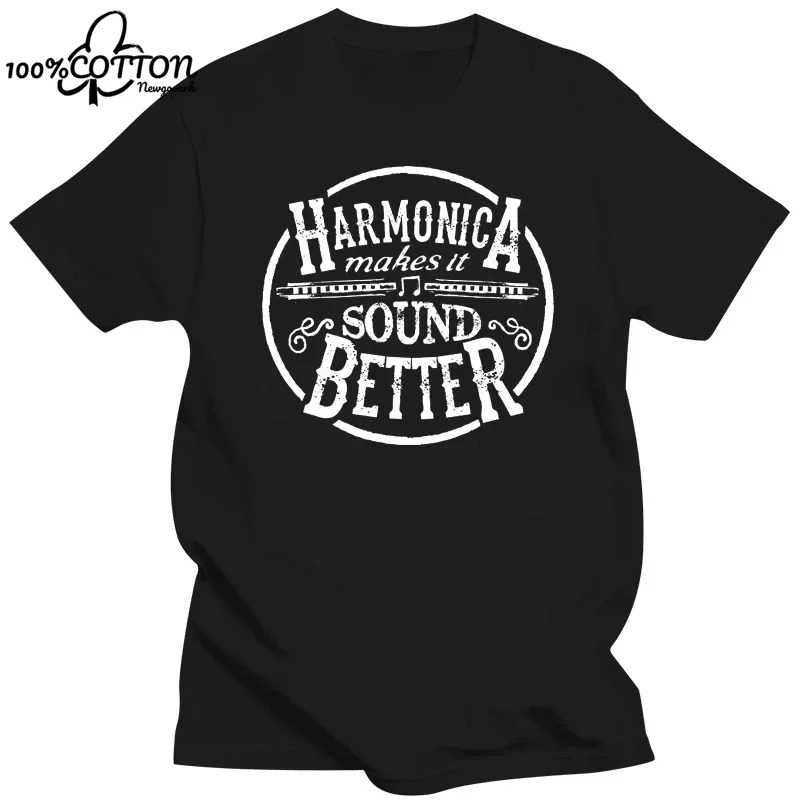 LE Harmonica Makes It Sound Better T Shirt Lightweight Vintage Style graphic t shirts  men clothing