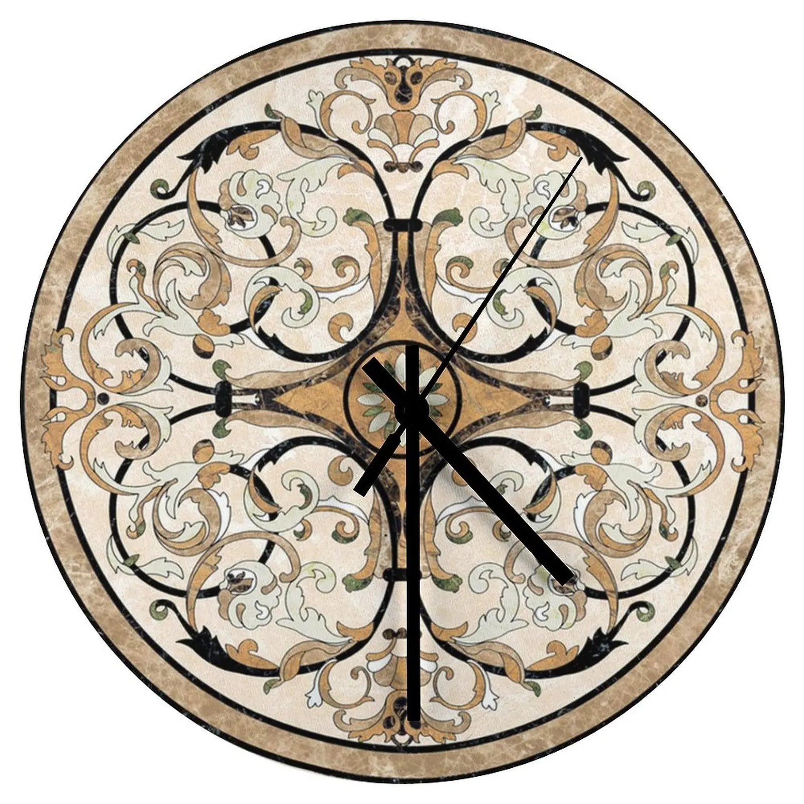 寝室の壁時計ストライプスパイラル波状抽象時計 12 インチミュートファッションラウンド 3D ディスプレイ壁掛け素朴な