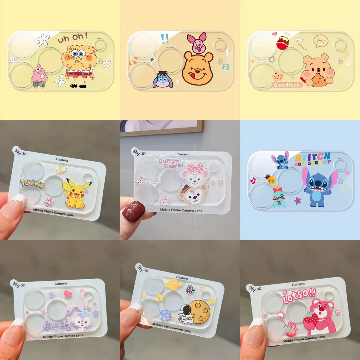 HD كاميرا زجاج عدسة فيلم حامي آيفون 17 برو ماكس 17 برو 17 برو ماكس لطيف الكرتون لوسو StellaLou غرزة ويني رائد الفضاء