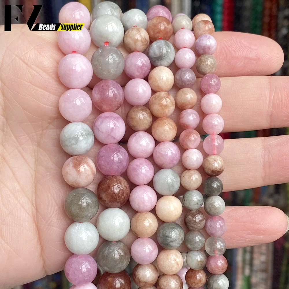 Wholesale 6/8/10mm Natural Colorful Jades Stone Beads Charms Round Loose Beads For Jewelry Making Findings DIY Bracelet Necklace