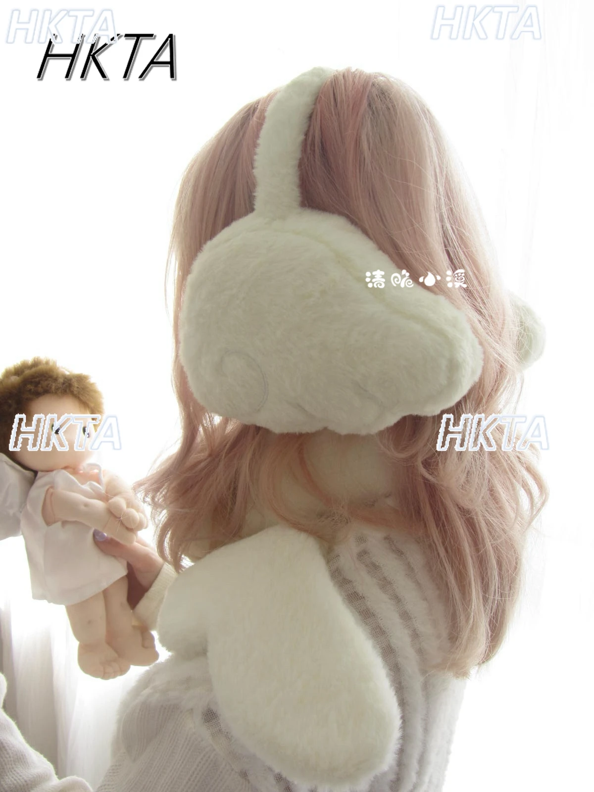 Sweet 25 Autumn Winter New Versatile Plush Wings Earmuffs Cute Kawaii Lolita Warm White Ear Protectors Apparel Accessories Women