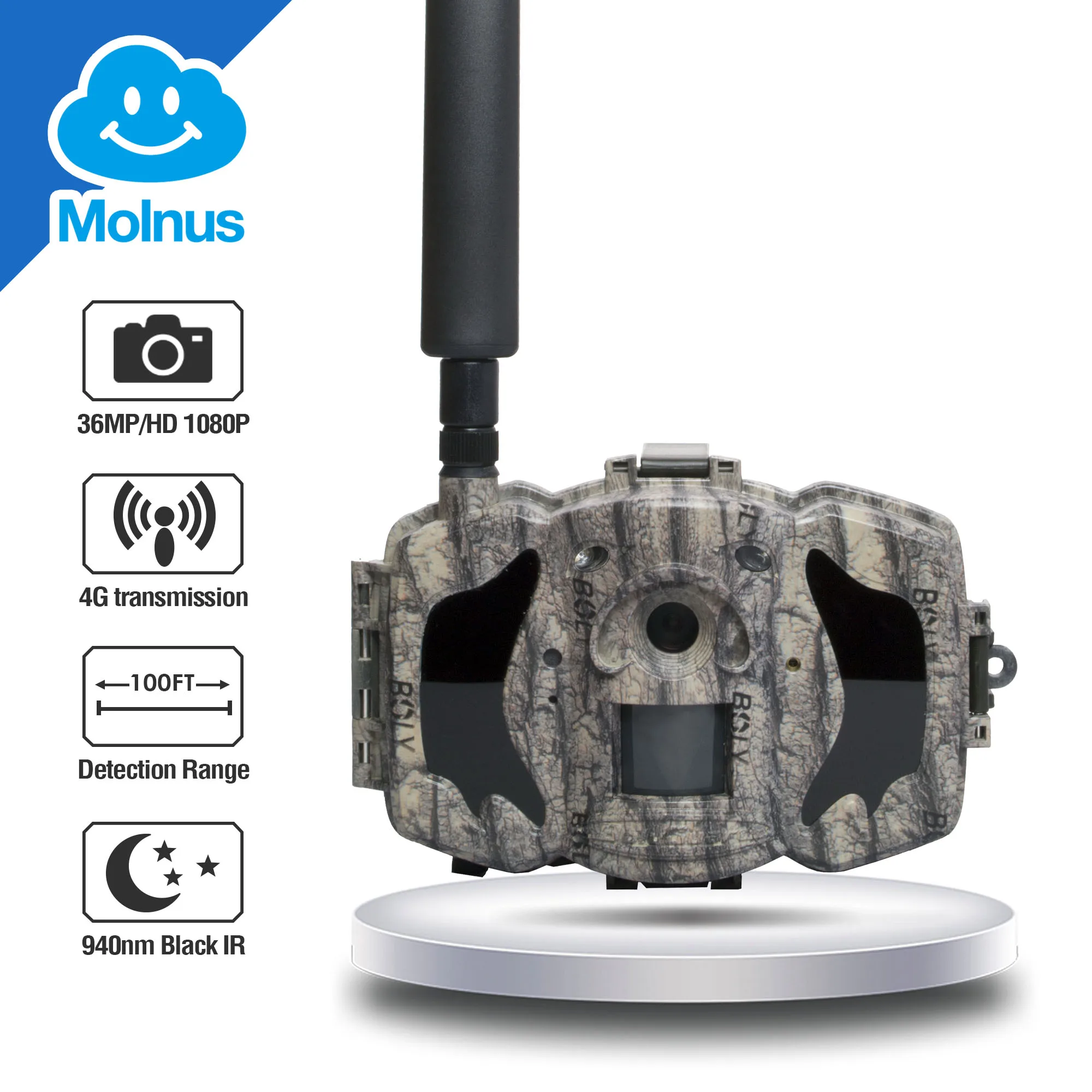 MG984G-36M Boly 4G trail cameras cloud service support 100ft detective range real black IR MMS and GPRS photo traps