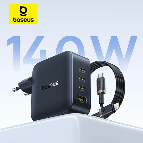Baseus 140W GaN Зарядное устройство PD USB-C для MacBook и iPhone — изображение товара