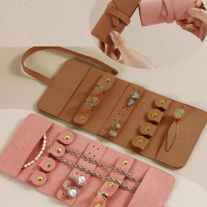 [YU]Jewelry Storage Bag Travel Portable Jewelry Organizer Foldable Case For Bracelet Ring Necklaces Earring Travel Protect Bags