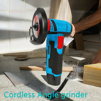 12V Cordless Angle Grinder Brush Cutter Portable Polishing Machine Cutting Saw Blade DIY Home Power Tool for Metal Wood Repair