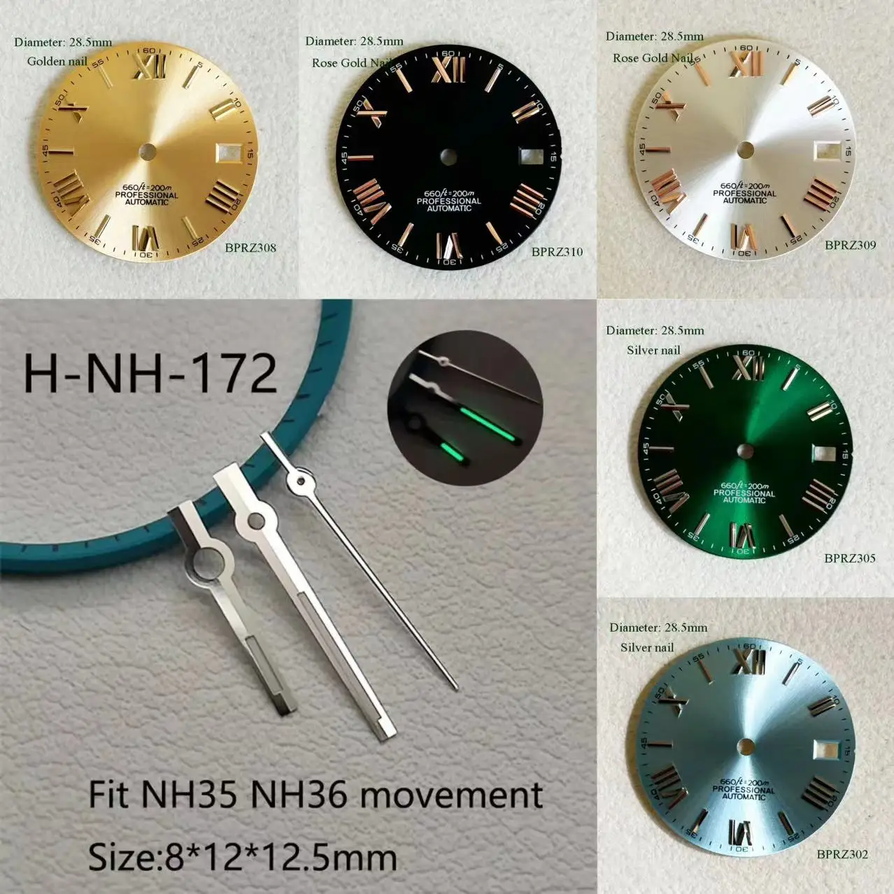 New high-quality products 28.5mm s logo Roman number S dial suitable for nh dial 35 36 movement s watch accessories repair tools