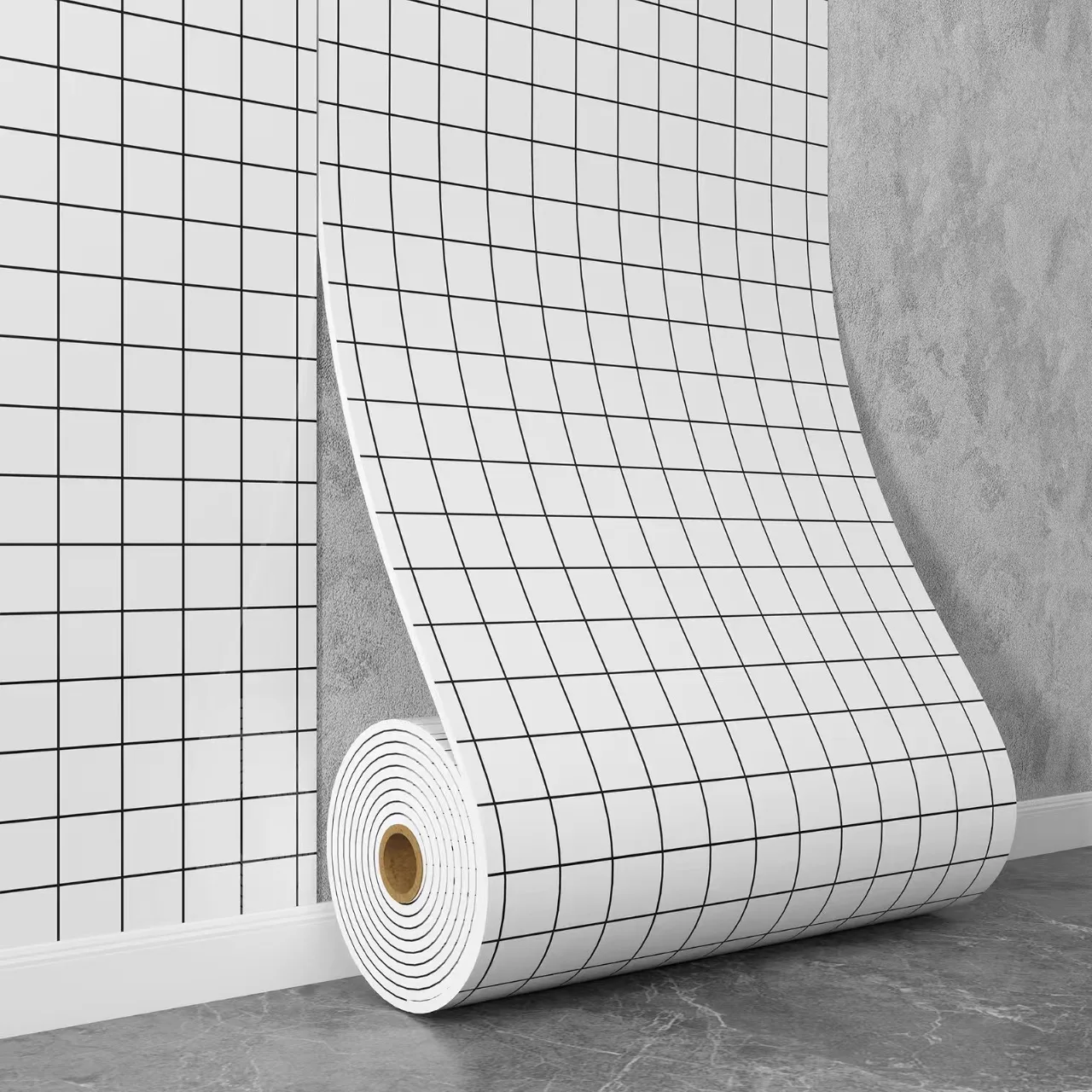 5-10 Rolls PVC Sticker Self-Adhesive Marble WallpaperWaterproof Thick Foam Imitation Tile for Living Room Bedroom Bathroom Wall