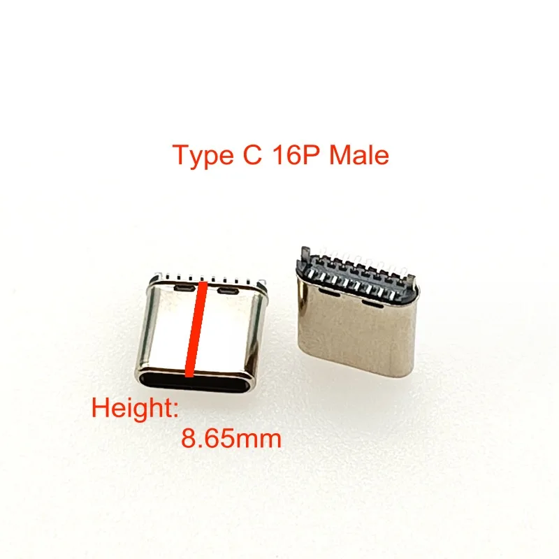 USB 3.1 3A Current Quick-Charge Female Type C 16Pin Socket Connector Vertical SMT Male Short Body 6.5MM Height For PCB DIY