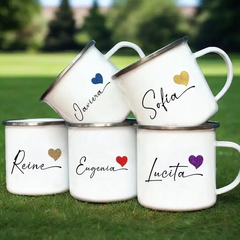Personalized Mug Heart with Name Cup Customized Coffee Mugs Anniversary Couple Cups Wedding Christmas Valentine Gifts for Her He