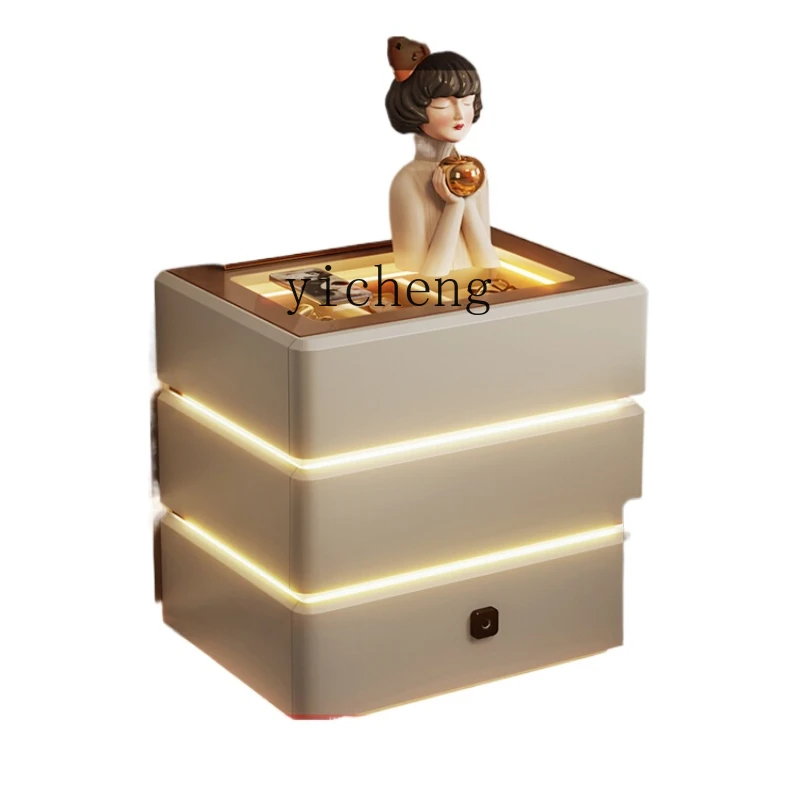 

ZK Living Room Bedside Table Integrated Light Luxury High-Grade Small Suspension Creative Bedside Cabinet Mobile Phone Charging