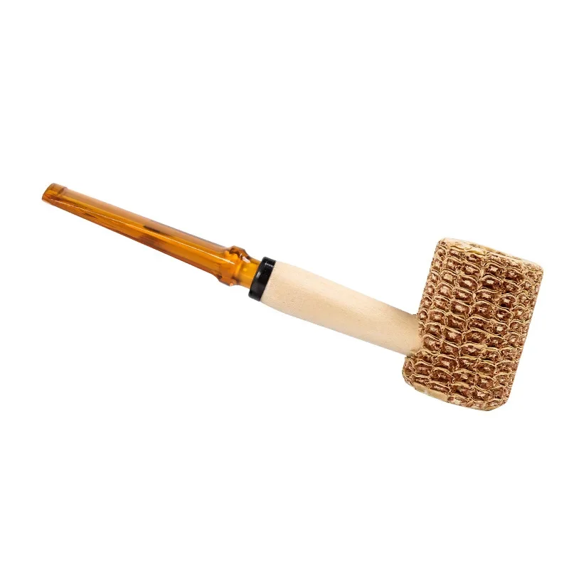 Corncob Pipes  ，Corn Tobacco Pipe ，Straight Cigarette Pipes Practice Smoking Pipe Smoking Cigarette Holder Mouthpiece Accessory