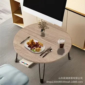 Outdoor Living Room Round Coffee Table Round Table Folding Children Students Learning Computer Reading Bay Window Table