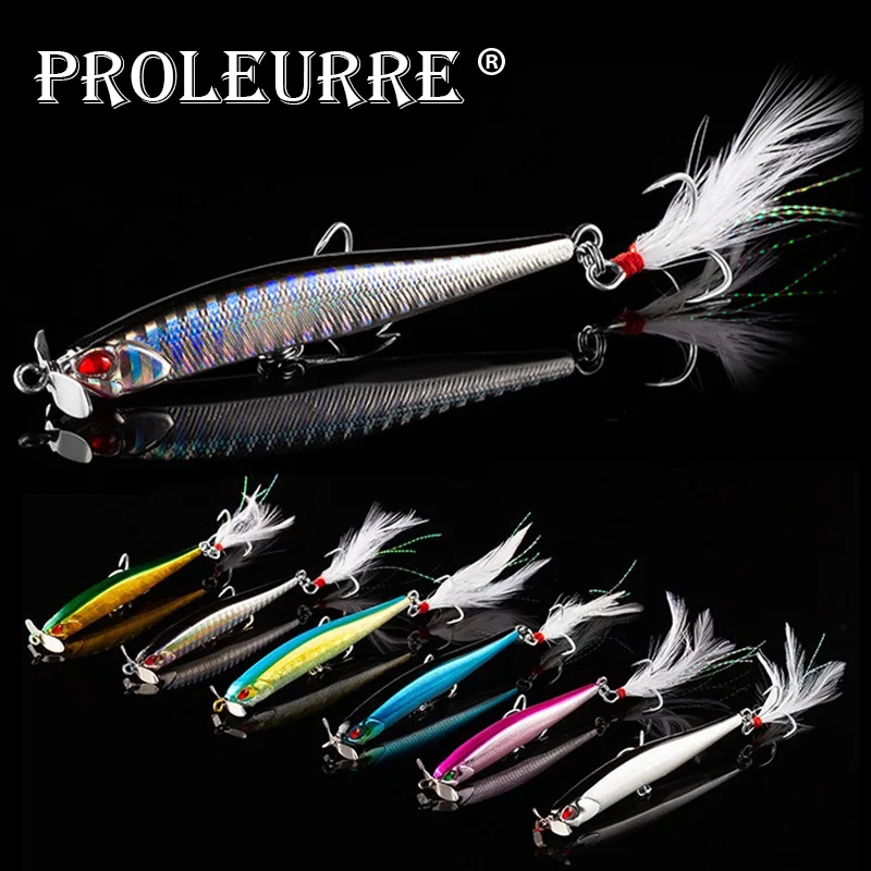 

Proleurre Propeller Model Minnow Fishing Lures 100mm 12.5g Sinking Pencil Baits Hard Fishing Wobblers Bass Pike Fishing Pesca