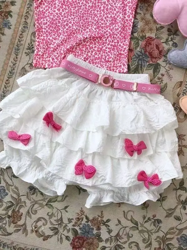 Summer 2026 Y2K Trendy  Cake Skirt Versatile Puffy Princess Style Women's mid Waist Elastic Waistline Daily Wear Skirt