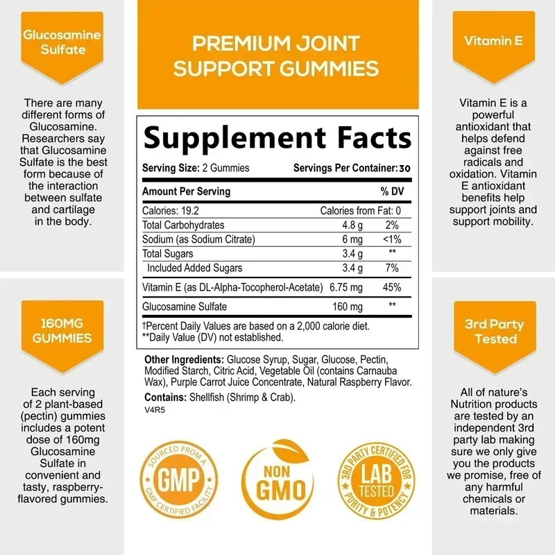 Joint Support Gummies - Reduces Pain, Promotes Joint and Cartilage Health, Improves Joint Mobility, and Enhance Immunity
