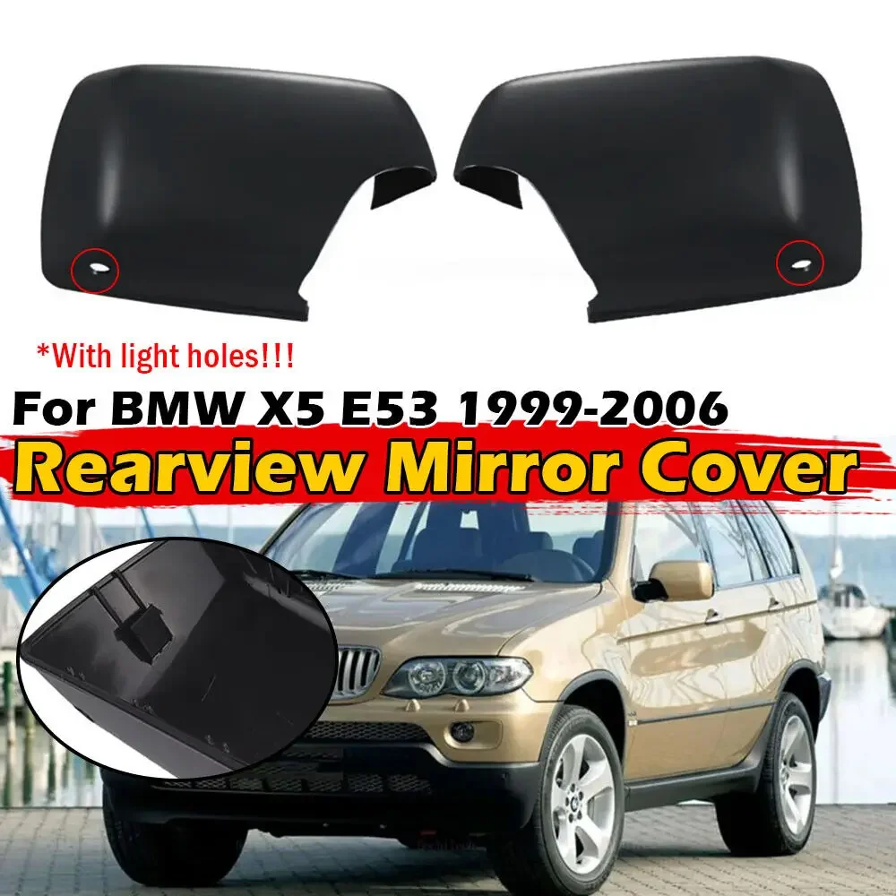 

Для BMW X5 серии E53 1999-2006 Автомобильная замена бокового зеркала заднего вида Крышка крыла Внешняя дверь Задний вид Накладка корпуса Черный ABS