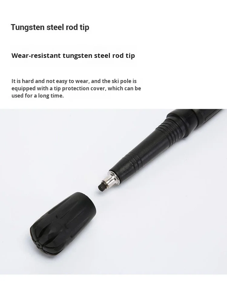 Picture 5: Multifunctional Ultra-Light Carbon Blocks Ski Poles Telescopic Folding Anti-Slip Grip Double-Board Skiing