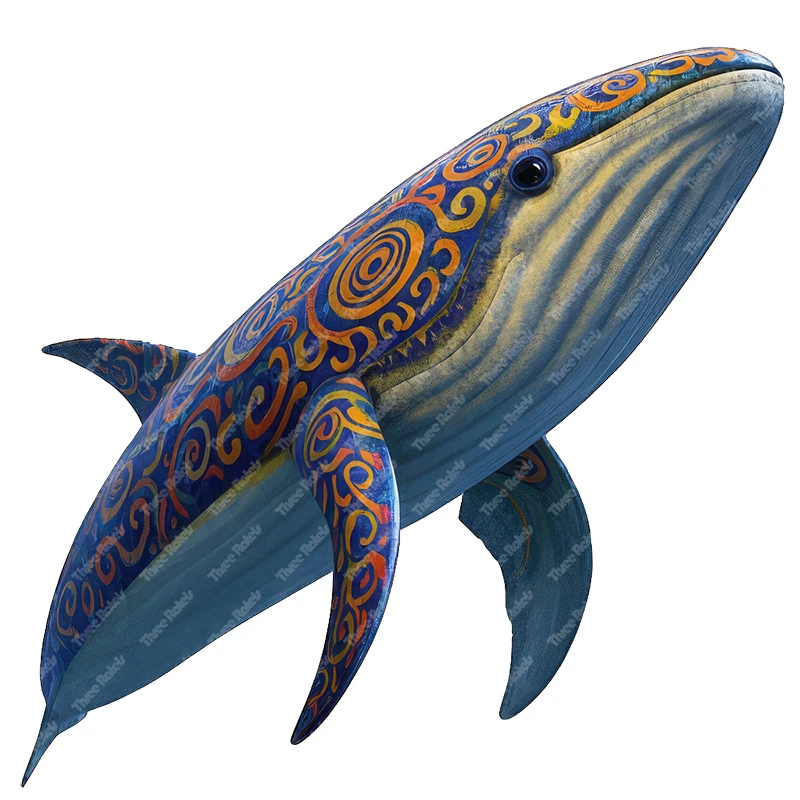 Three Ratels Mysterious Pattern Whale Art Wall Stickers for home Decoration Furniture computer stickers car body decals