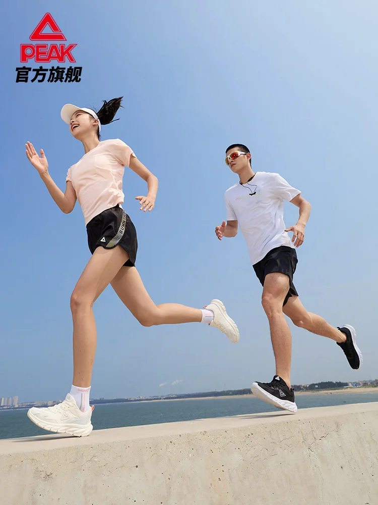 Peak Running Shoes for Men in Summer Lightweight and Comfortable Shock Absorbing Mesh Breathable Casual Shoes for Men in Sports