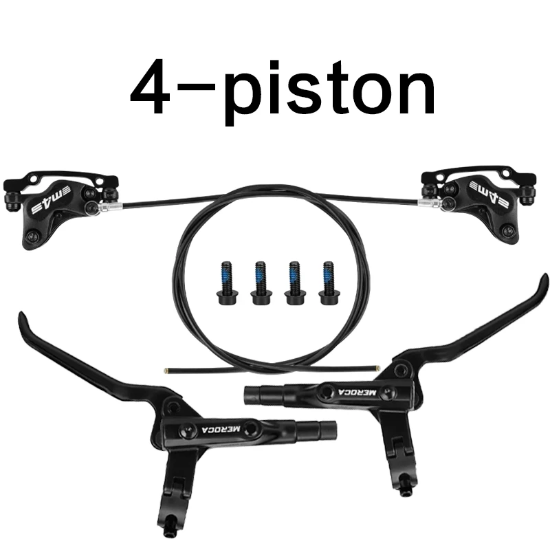 

Левый задний 4-поршневой гидравлический тормоз, правый передний 4-поршневой разделенный велосипедный дисковый тормоз, комплект для горного велосипеда Mtb с металлической накладкой