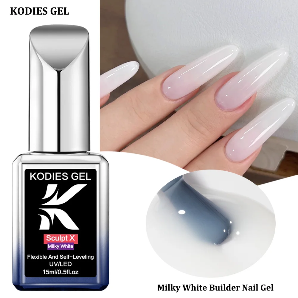 KODIES GEL Builder Nail Gel in a Bottle Milky White Sculpt UV Nail Polish Extension Manicure Jelly Color Construction Gellak Art
