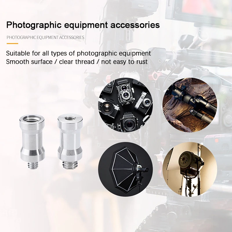 Conversion Screw 1/4 to 3/8 Screw Flash Stand Tripod Screw Convert Adapter Camera Mount Photography Acc for SLR Camera Tripod