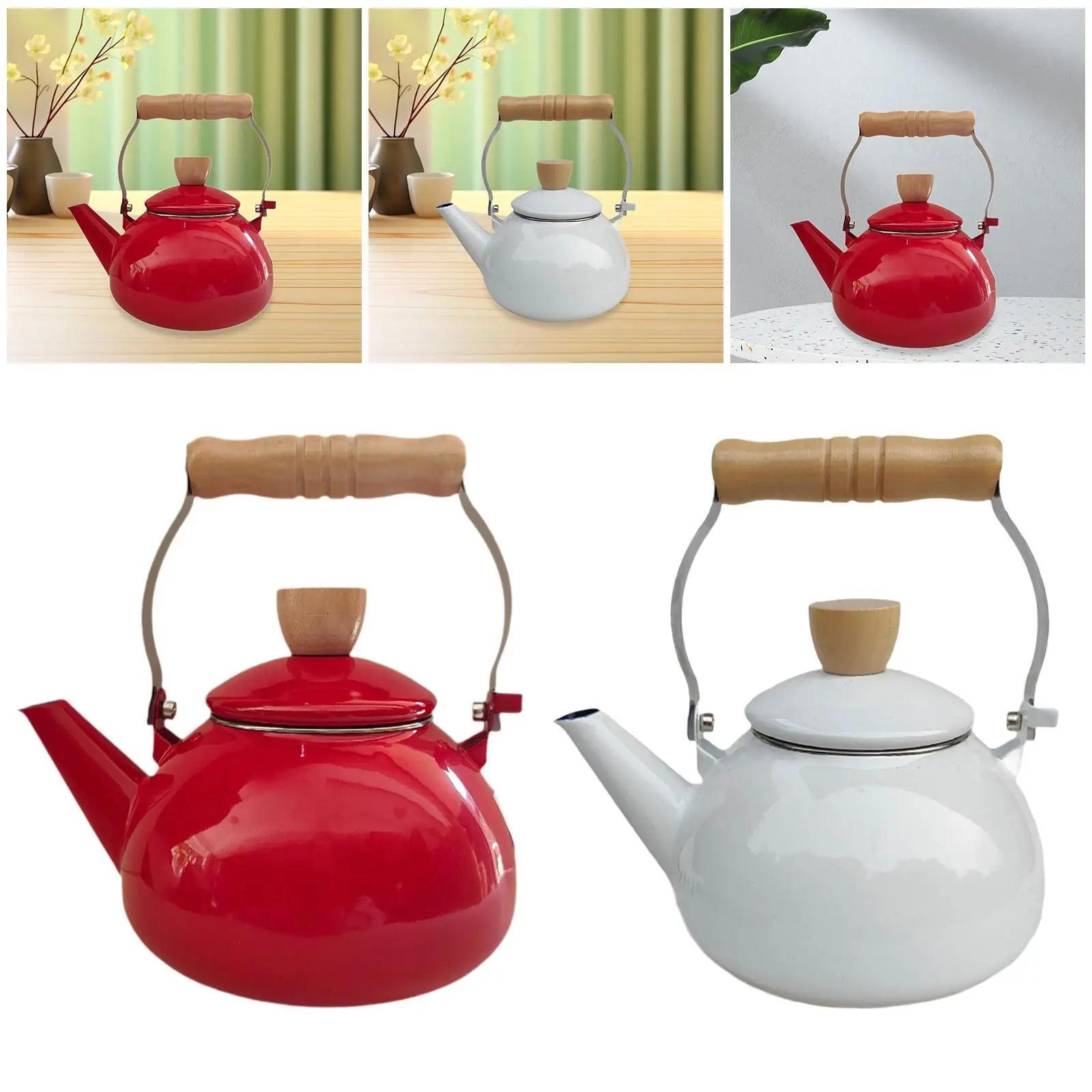 

Enamel Teapot Porcelain Tea Pot 1.5L Pot Porcelain Enameled Teakettle for