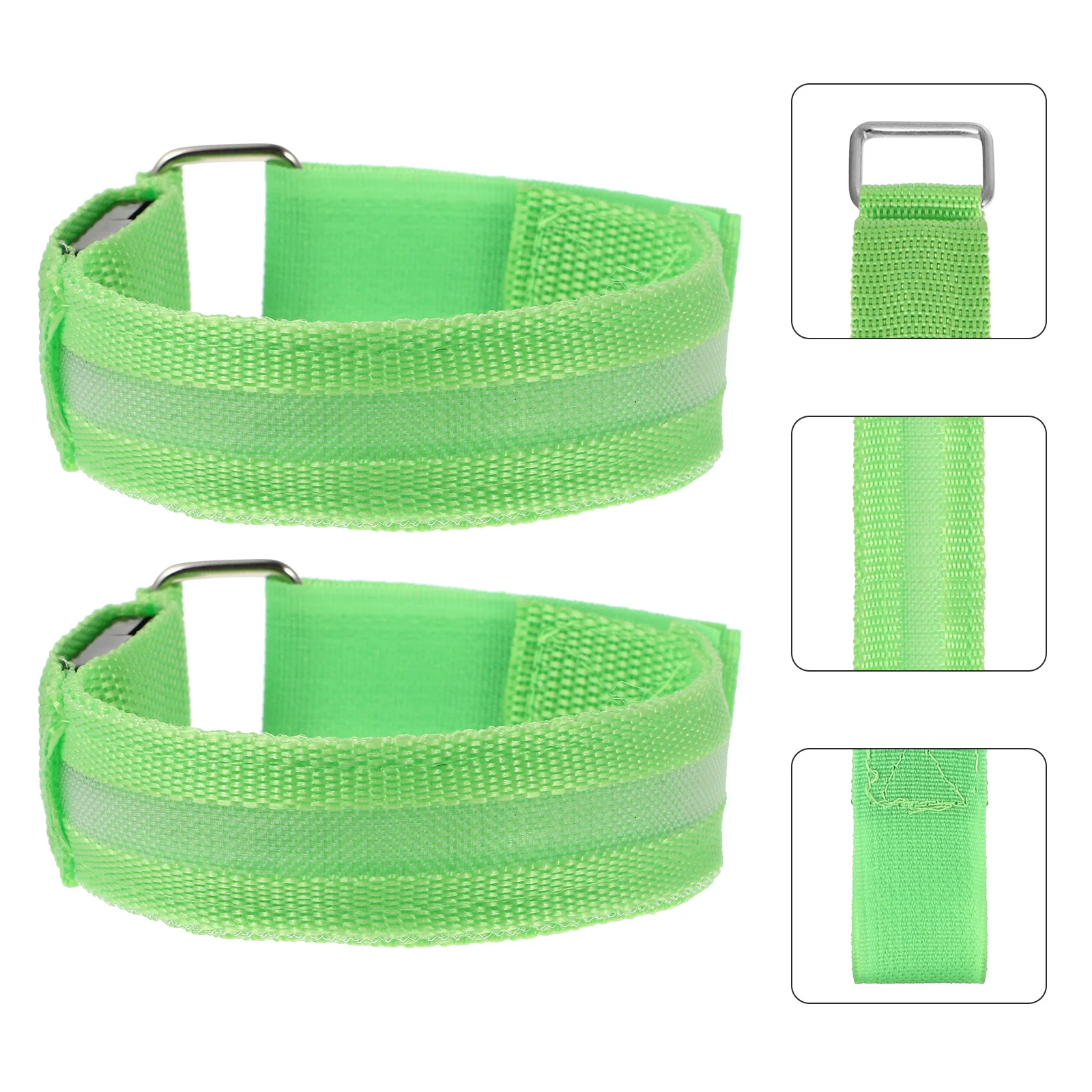 

2Pcs LED Luminous Bands Night Running Accessories High Visibility Reusable Wristbands for Jogging Cycling LED Sports Armbands