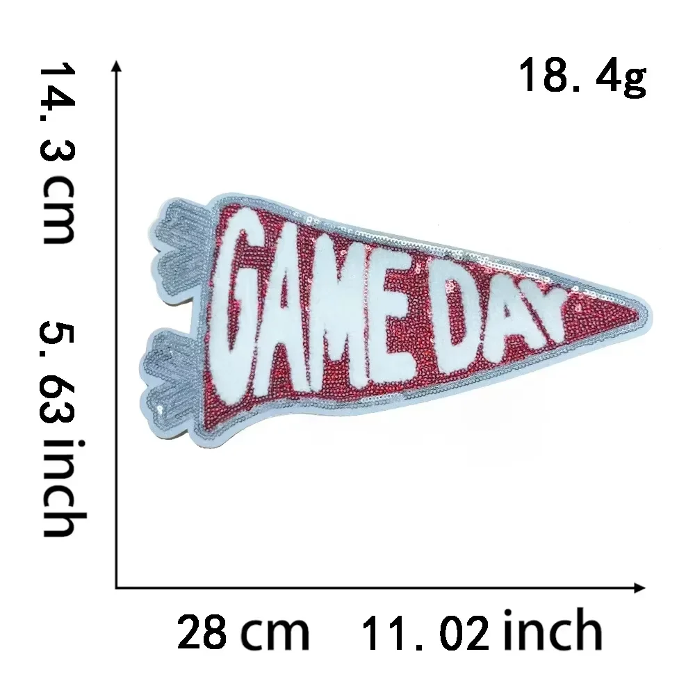 كبير جدا "يوم اللعبة" الكي التصحيح صغير لطيف الترتر الرجبي القوس القماش ملصق DIY بها بنفسك زين الحديد على شارة للملابس سترة #6