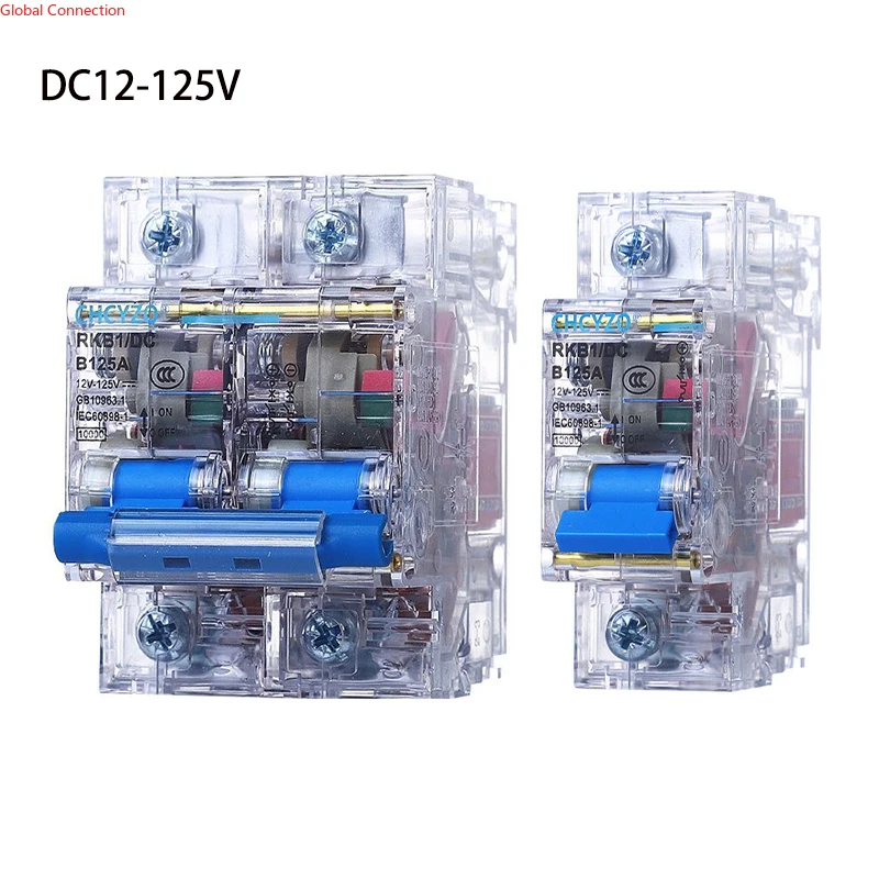 12V 24V 48V 60V 72V Transparent DC Circuit Breaker 80A 100A 125A Short Circuit Protection Switch for e-bike Scooter Solar