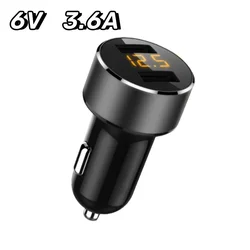 For iPhone Xiaomi Samsung Mobile Phone Dual Ports Charger 6V 3.6A Fast Charging Cigarette Lighter Car Charger with LED Voltmeter